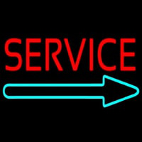 Red Service With Right Arrow Neonreclame