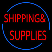 Red Shipping Supplies With Circle Neonreclame