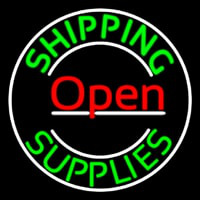 Red Shipping Supplies With Circle Open Neonreclame
