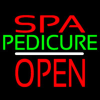 Red Spa Green Pedicure White Line Open Neonreclame