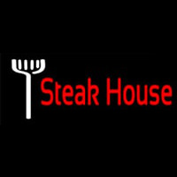 Red Steakhouse With Fork Neonreclame