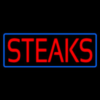 Red Steaks With Blue Border Neonreclame