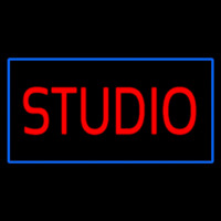 Red Studio Blue Rectangle Neonreclame