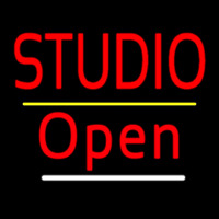 Red Studio Open Yellow Line Neonreclame