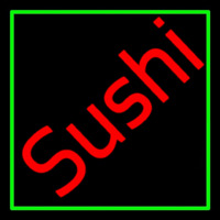 Red Sushi Green Border Neonreclame