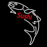 Red Sushi With Fish Logo Neonreclame