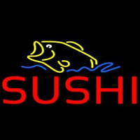 Red Sushi With Fish Logo Neonreclame