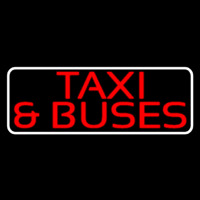 Red Ta i And Buses With Border Neonreclame
