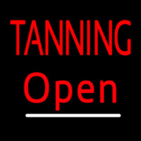 Red Tanning Open White Line Neonreclame