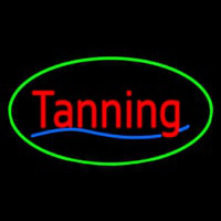 Red Tanning Oval Green Neonreclame