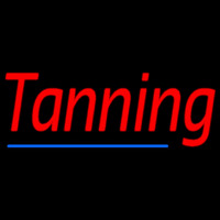 Red Tanning With Blue Line Neonreclame