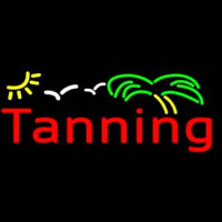 Red Tanning With Green Yellow Palm Tree Neonreclame