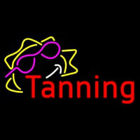 Red Tanning With Sun Logo Neonreclame