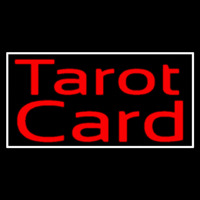 Red Tarot Card And White Neonreclame