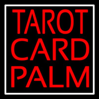 Red Tarot Card Palm And White Border Neonreclame