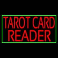 Red Tarot Card Reader Green Border Neonreclame