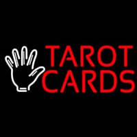 Red Tarot Cards White Palm Neonreclame