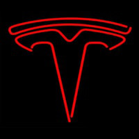 Red Tesla Logo Neonreclame