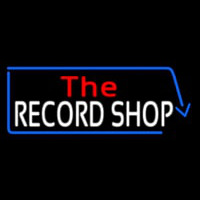 Red The White Record Shop Blue Arrow Neonreclame