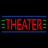 Red Theater Blue And Green Lines Neonreclame