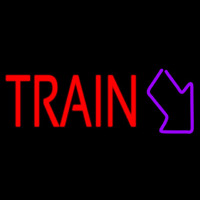 Red Train With Arrow Neonreclame