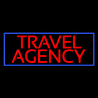 Red Travel Agency Blue Border Neonreclame