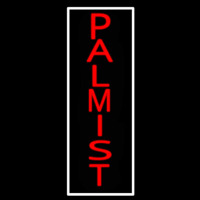 Red Vertical Palmist White Border Neonreclame