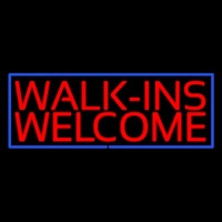 Red Walk Ins Welcome Blue Border Neonreclame