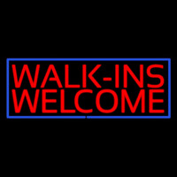 Red Walk Ins Welcome Blue Border Neonreclame