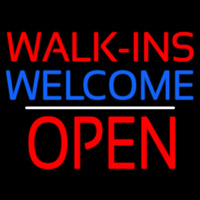 Red Walk Ins Welcome Open Neonreclame