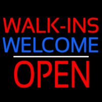 Red Walk Ins Welcome Open White Line Neonreclame