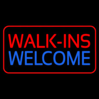 Red Walk Ins Welcome Red Border Neonreclame