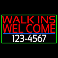 Red Walk Ins Welcome With Phone Number Neonreclame