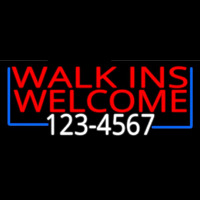 Red Walk Ins Welcome With Phone Number Neonreclame