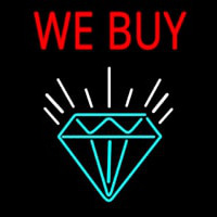 Red We Buy Diamond Logo Neonreclame