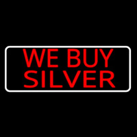 Red We Buy Silver White Border Neonreclame