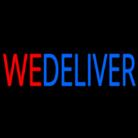 Red We Deliver Blue Neonreclame