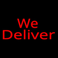 Red We Deliver Cursive Neonreclame