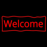 Red Welcome With Outline Neonreclame