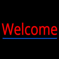 Red Welcome With Underline Neonreclame