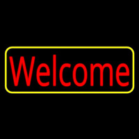 Red Welcome With Yellow Border Neonreclame
