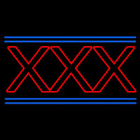 Red X   Blue Lines Neonreclame