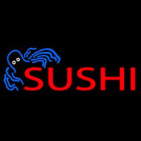 Red Yellow Sushi With Jellyfish Neonreclame