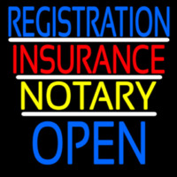Registration Insurance Notary Open Neonreclame