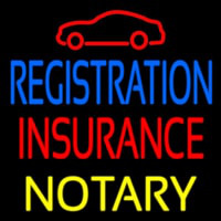 Registration Insurance Notary With Car Logo Neonreclame