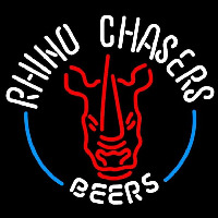 Rhino Chasers Large Beer Sign Neonreclame