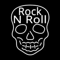Rock N Roll White Skull 2 Neonreclame