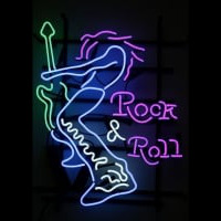 Rock Roll Electric Guitar Player Neonreclame
