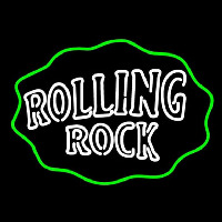 Rolling Rock Double Line Logo With Wavy Circle Neonreclame