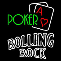 Rolling Rock Green Poker Beer Sign Neonreclame